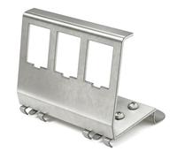 HB-DIGITAL Adaptador de riel para módulo Keystone RJ45 de 3 puertos, soporte de metal de acero inoxidable, 1,5 mm, para montaje en riel DIN de 35 mm, adecuado para módulos Keystone de 14 x 16 mm