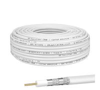 HB-DIGITAL Cable coaxial de 50 m, acero y cobre, CCS, diámetro de 7 mm, 135 dB, cable coaxial SAT, 75 Ω, cable de antena satélite de 4 vías, apantallado, para instalaciones DVB-S/S2, DVB-C/C2,