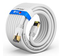 HB-DIGITAL Cable de red CAT. 8.1, S/FTP, LSZH, 40 Gbits | Cable LAN patch, cable de datos Gigabit-RJ45-Ethernet | 40 000 Mbits, PIMF, 2 000 MHz, compatible con CAT. 6/7/8, blanco, 20 m