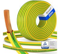 hb-digital Cable de toma de tierra 20 m, 6 mm² H07V-K, flexible, para energía solar fotovoltaica y eléctrica