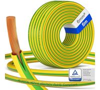 hb-digital Cable de toma de tierra de 5 m, 6 mm², H07V-K, flexible de cobre, para energía solar fotovoltaica, eléctrica, 1 x 6 mm², PVC, color verde