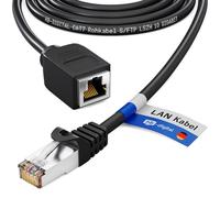 HB-DIGITAL Cable LAN de 10 m, cable crudo CAT 7 alargador para cable de red Ethernet RJ45 macho a RJ45 hembra 10 Gbps S/FTP cobre PIMF - Negro