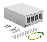 HB-DIGITAL Carcasa de panel de conexión de 4 puertos para módulos Keystone: RJ45 hembra, conector RJ11, conector IEC macho/hembra, conector F, USB-C USB-A BF/AF, HDMI, terminal hembra roscada BNZ,