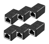 HB-Digital - Conector de Cable RJ45 CAT6A Hembra LAN Conector Cable de Red Ethernet Cable de conexión y Adaptador de 2 x RJ45 Hembra apantallado DSL Hembra Negro Modular Doble Conector