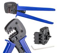 hb-digital crimpadora profesional para сonector solar Ø 2,5/4/6 mm² sección transversal cuchillas de contacto solar crimpadora de precisión cable solar power line energy, solar pv crimp tool kit AZUL