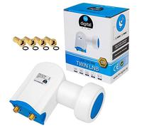 HB-Digital LNB LNC - Conector con contactos chapados en oro para cable de televisión de alta definición, para FULL HD TV 3D, extensible, incluye enchufe