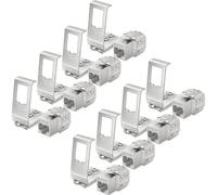 hb-digital Módulo Keystone CAT 8 8X con 8 x 1 puerto, adaptador de carril Keystone, soporte Keystone, metal, acero inoxidable, STP 40 Gbit/s, 35 mm, sin herramientas, LSA