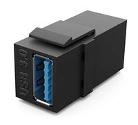 HB-DIGITAL Módulo Keystone con conector USB 3.0 hembra | Multimedia Keystone para panel de conexiones, enchufe de red, conector Keystone, adaptador de acoplamiento, Plug & Play, color negro