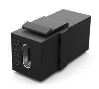 HB-DIGITAL Módulo Keystone con conector USB-C USB 3.2 | Keystone multimedia para panel de conexión, conector de red, 240 W, soporte Keystone, adaptador, conexión, plug & play, negro