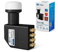 HB-Digital Octo LNB LNC 8 participantes Directo TV Full HD 3D 4K Negro ■ Contactos chapados en Oro ■ Protección climática (Extensible)