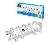 HB-DIGITAL SAT - BK - UKW - distribuidor Divisor óctuple (8 vías) | 5-2400 MHz | digital y analógico - adecuado | totalmente apantallado | con toma de tensión | SAT DVB-S DVB-S2 FM UKW cable TV DVB-C