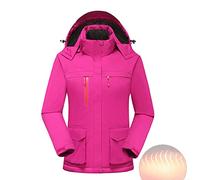 HB1 Chaqueta con Calefacción para Mujer, Capucha Ajustable Gruesa, Resistente al Agua y al Viento, Ropa Exterior para Exteriores, Abrigo con Calefacción Eléctrica USB,Purple,M(45kg)