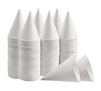 Hbaebdoo Vasos de cono de papel , vasos de cono de nieve, vasos de papel recubiertos a prueba de fugas para hielo afeitado, agua, 200 unidades