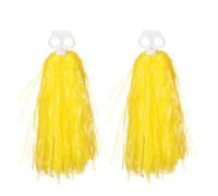 HBALDTEDC Cheerleading Poms Flor de Mano de plástico, Mango de Animadora con Doble Agujero, Multicolor, Paquete de 1 par(Double Hole Yellow)
