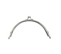 HBALDTEDC Monedero de Metal, 1 Pieza 6,5/8,5/10,5/12,5/15,5 cm Cierre de Beso semicircular básico Plateado Brillante Accesorios for Bolsos Cierre de Beso(12.5cm)