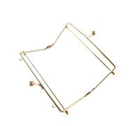 HBALDTEDC Monedero de Metal, 15CM Cuadrado Varilla de Oro Claro A Través del Marco del Monedero DIY Hecho a Mano Bolsa de Tela Arte Accesorios Cierre de Beso Lockv