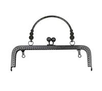 HBALDTEDC Monedero de Metal, Cierre de Marco de Bolso Cierre de Metal Vintage for Bolso Hebilla de Marco de Bolso Manualidades de Bricolaje Cierre de Beso Lockv(Black-20cm)