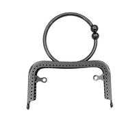 HBALDTEDC Monedero de Metal, Marco de Cierre de Bolso, Cierre de Beso, Cerradura Vintage for Manualidades de Bricolaje, fabricación de Bolsos, Cierre de Beso(Black)