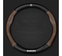 HBANMK Funda Volante Coche para Suzuki Grand Vitara Cabrio 1998-2002, Cubierta Volante Coche de Cuero, Antideslizante Transpirable Duradera Fundas Protectora del Volante Accesorios,A Brown