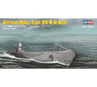 HobbyBoss-Ejército Kit de Modelo de plástico German Navy Type VII-B U-Boat, Color Gris, 1:350 Scale (Hobby Boss 83504)