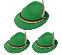 Hbbgdiy 3 PCS Hat Tradicional alemán alemán Oktoberfest Accesorio de Disfraces de un tamaño bávaro Tirolean Tyrolean Festival Festival Fancy Party Play Props (Verde)