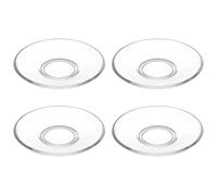 Hbbgdiy 4 platos de vidrio transparente de 3, 5 pulgadas, pequeños platos de postre redondos, mini platillos de vidrio reutilizables para té, aperitivos, frutas, salsas, servir fiestas
