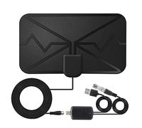 Hbbgdiy Antena Digital de TV HDTV Antena amplificada DVB Interior TDT aérea para Canales Locales TV Receptor HD Negro