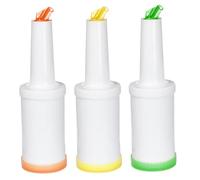 Hbbgdiy Botellas para Verter Jugo de Bar, dispensador de Licor de Gran Capacidad de 1L, Barra de Ensalada de plástico Ligero y Mezclador de cócteles, 3 uds.