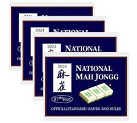 Hbbgdiy Cartas de Mahjong 2024, 4 Piezas de Cartas de Mahjong Nacionales Azules, Manos y Reglas estándar Oficiales, de 2024, Tarjeta de puntuación de con Letra..