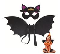 Hbbgdiy Disfraz de Halloween para niños, 2 Piezas/Juego de máscara de murciélago de Tela no Tejida, Disfraces de Halloween de murciélago para Fiesta de Cosplay, para niños.