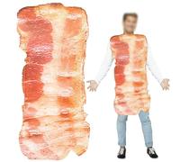 Hbbgdiy Divertido Disfraz de Carne para Adultos, 23.6 x 46.9 Pulgadas, Talla única, Novedad, Disfraz de Comida de Cerdo Rayado para Fiesta de Halloween, Disfraces, Hombres y Mujeres, Talla única