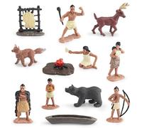 Hbbgdiy Figuras de nativos Americanos, Juego de Figuras de decoración de nativos Americanos Powhatan, Juego de 12 Piezas de para niños, educación histórica, Proyecto Escolar.