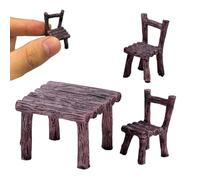 Hbbgdiy Juego de 3 Muebles de jardín de Hadas en Miniatura, Juegos de Mesa y sillas en Miniatura, Mesa y sillas de Resina de Color sólido, decoración de simulación para paisajismo bonsái