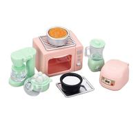 Hbbgdiy Juego de Cocina en Miniatura Mini Juego de Cocina de plástico con Olla arrocera eléctrica, Horno, exprimidor, para Huevos, casa de muñecas, Muebles de, Accesorios para decoración