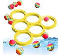 Hbbgdiy Juegos de la Piscina con puntaje, Tocando Juguete de Pelota para niños Adultos Eva Juguetes flotantes de la Piscina con 12 Bolas de Lanzamiento Coloridas Accesorio de Actividades Divertidas.