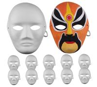 Hbbgdiy Máscaras faciales Completas, máscara de Papel Blanco pintable con Banda elástica, 12 Piezas de 18 x 23 cm para Carnaval, Cosplay, Halloween, Bricolaje.