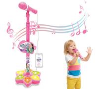 Hbbgdiy Micrófono para niños pequeños con Soporte Ajustable, micrófono para Cantar para niños, Juguetes con música y Luces Coloridas, Juego de rol Divertido para a Partir de 3 años, Estilo de actu