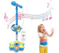 Hbbgdiy Micrófono para niños pequeños con Soporte Ajustable, micrófono para Cantar para niños, Juguetes con música y Luces Coloridas, Juego de rol Divertido para a Partir de 3 años, actuación en f