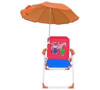 Hbbgdiy Silla de Playa para niños con sombrilla, Plegable y Desmontable, para Exteriores, con Dosel y Estampado de Dibujos Animados, Ideal para Playa, Piscina, Parque, jardín, Patio, Estilo Vaquero..