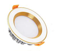 HBBursts Downlight Empotrable De Techo Borde Ancho, Lámpara LED Plana Regulable 12W For Oficina, Cocina, Ingeniería Doméstica, Pasillo 3000K/4000K/6000K, Tienda(White Gold,12WФ110-130mm)