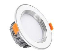 HBBursts Downlight Empotrable De Techo Borde Ancho, Lámpara LED Plana Regulable 12W For Oficina, Cocina, Ingeniería Doméstica, Pasillo 3000K/4000K/6000K, Tienda(White Silver,7WФ80-100mm)