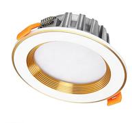 HBBursts Downlight LED Empotrable De 4 Pulgadas, Lámpara Techo Sin Parpadeo Ingeniería For Estudio Y Oficina, Focos Cortados 6,5 A 16, Cm Con Blanco Cálido For Habitación(White Gold,9WФ90-110mm)