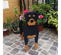 HBBursts Maceta For Perros, Divertida Flor De Animal, Adorable Con Drenaje For Decoración Jardín, Hogar, Oficina, Regalo Navideño For Amantes Las Mascotas, Interior Y Exterior(Rottweiler,13x9in)