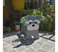 HBBursts Maceta For Perros, Divertida Flor De Animal, Adorable Con Drenaje For Decoración Jardín, Hogar, Oficina, Regalo Navideño For Amantes Las Mascotas, Interior Y Exterior(Schnauzer Gray,13x9in)