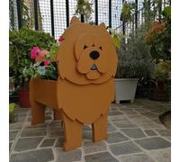 HBBursts Macetas Con Forma De Perro Westie, Adorables Animal, For Jardín Interior Y Exterior, Contenedor Escritorio For Suculentas Cactus(Pine Siskin Brown,17x10in)