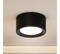 HBBursts Mini Downlight LED De Montaje En Superficie, Diseño Cilindro Blanco Y Negro, Iluminación Fría Cálida, Foco Interior Brillante For Balcón, Porche, Pasillo(Black 3000K warm,15W (Ф140mm))