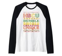 HBCU College Humbled Blessed Creative Unique Black History Camiseta Manga Raglan