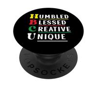 HBCU College Humbled Blessed Creative Unique Black History PopSockets PopGrip Adhesivo