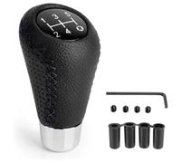 HBDTNTKF Coche Pomo Palanca Cambios 5 Velocidades para Volvo V50 V60 V90, Manual Cuero Cambio De Marchas Antipolvo con 4 Adaptadores 8/10/11/12mm,A