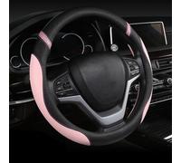 HBDTNTKF Funda Redonda Volante Coche para Peugeot 208 2013-2018, Volante-Cubiertas Antideslizante Redondos Volantes Cubierta Transpirable Accesorios,Pink-PU